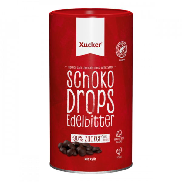 Xucker Chocolate Drops tmavá čokoláda 200 g horká čokoláda odhadovaná cena: 6.95 EUR