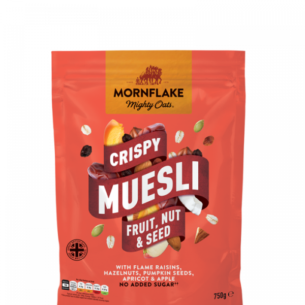 Mornflake Crispy Muesli ovoce, oříšky, semínka 750 g odhadovaná cena: 5.95 EUR