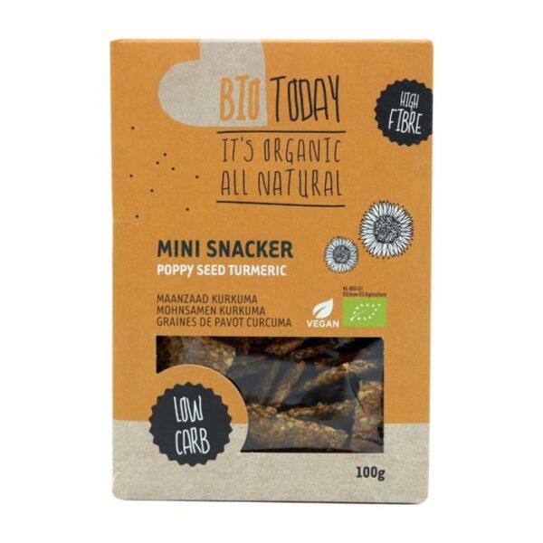 BioToday Bio krekry Mini Snacker 100 g mak & kurkuma odhadovaná cena: 5.5 EUR