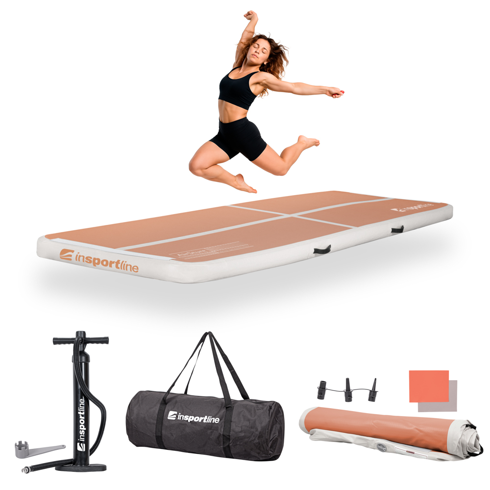 Airtrack inSPORTline Airstunt 300x100x10 cm mocha mousse s ručnou pumpou odhadovaná cena: 149.9 EUR