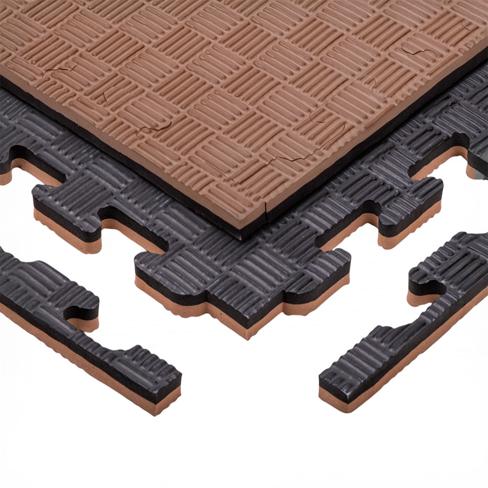 Puzzle tatami podložka inSPORTline Sazegul 100x100x2 cm mocha mousse-čierna, vzor 5 prúžkov odhadovaná cena: 17.9 EUR
