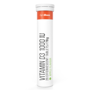 GymBeam Šumivý Vitamín D3 1000 IU 20 tab. zelené jablko odhadovaná cena: 1.95 EUR