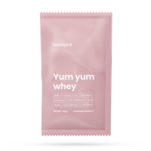 BeastPink Vzorka Yum Yum Whey čokoláda lieskový oriešok odhadovaná cena: 1.3 EUR